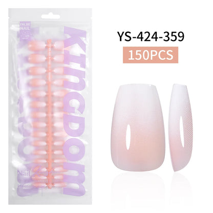 Wholesaler Private Label 150Pcs Nude Pink Gradient Fake Nails Press on Short Square Almond Ombre Press on Nails