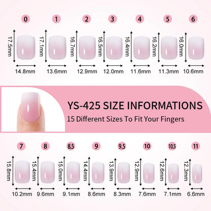Wholesaler Private Label 150Pcs Nude Pink Gradient Fake Nails Press on Short Square Almond Ombre Press on Nails