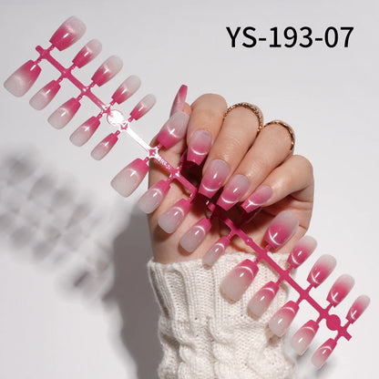 Wholesale New 30Pcs Glitter Luxury Handmade Crescent Cat Eye Nail Tips French Soft Gel Nail Art Kits False Press on Nails Set