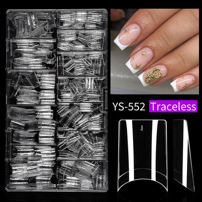 Factory Direct Sales 504pcs Ultra-Short Clear Traceless Half Cover French Soft Nail Tips for Finger Short Square False Nails