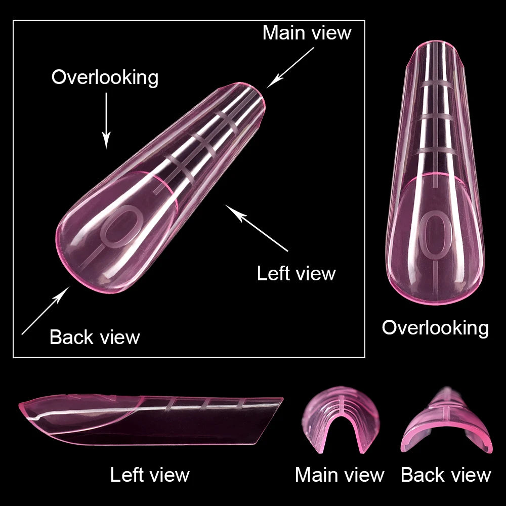 OEM ODM Quick Building Mold Nail Tool 120Pcs Extension Form Tips Pink French Silicone Molds Plastic Dual Form Nail Tips