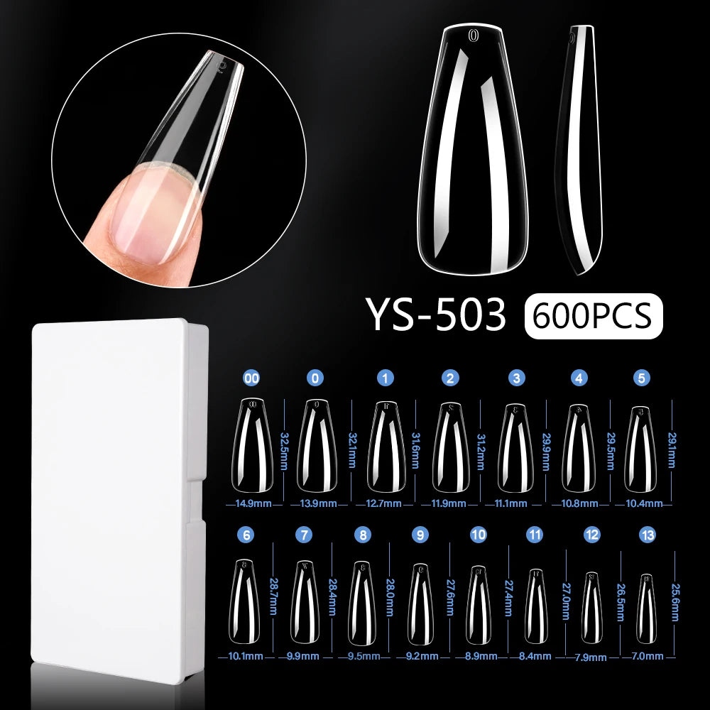 New Soft Gel X 600 Pcs 15sizes Nails No C Curve Full Cover Acrylic Nail Tips  Wholesale Almond Square Coffin Suppliers Nail Tips