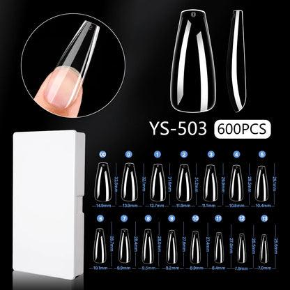 New Soft Gel X 600 Pcs 15sizes Nails No C Curve Full Cover Acrylic Nail Tips  Wholesale Almond Square Coffin Suppliers Nail Tips