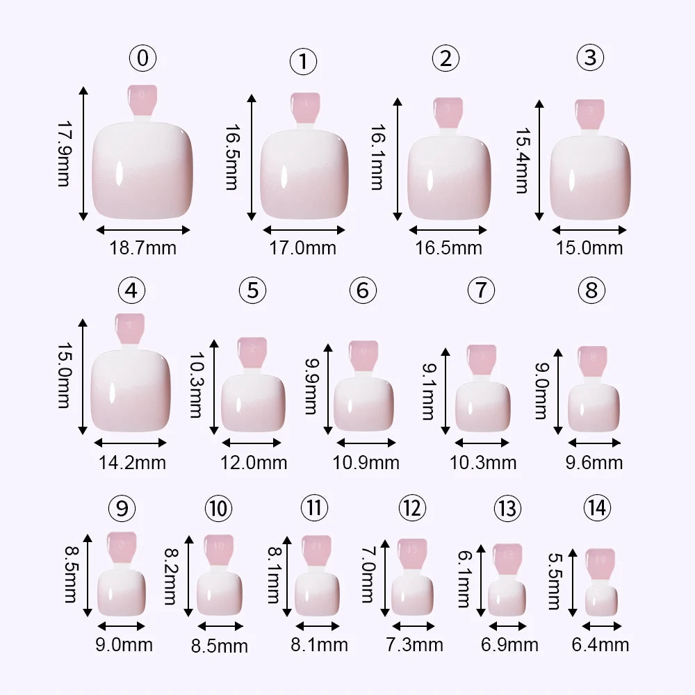 Custom 120pcs Nude Pink Press on Foot Nail Tips Toenails Short Square French Ombre Press on Toe Nails for Salon Pedicure Tools