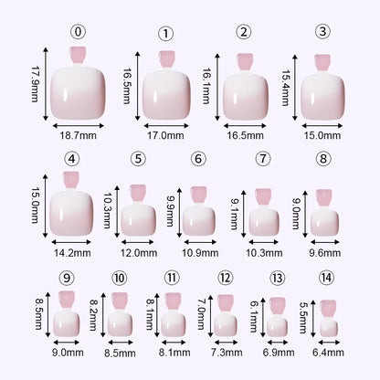 Custom 120pcs Nude Pink Press on Foot Nail Tips Toenails Short Square French Ombre Press on Toe Nails for Salon Pedicure Tools