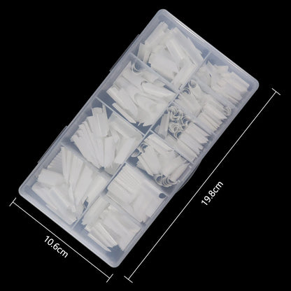 High Quality Nail Art Salon Practice Half Cover Square False Nails Tips French Acrylic False Nail Tips 500pcs Bag