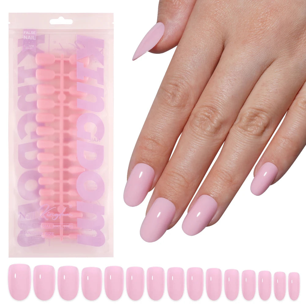 Factory Wholesale 120pcs Purple Pink White Red French Short Nails Reusable Solid Color Press on Nails for Women False Nails
