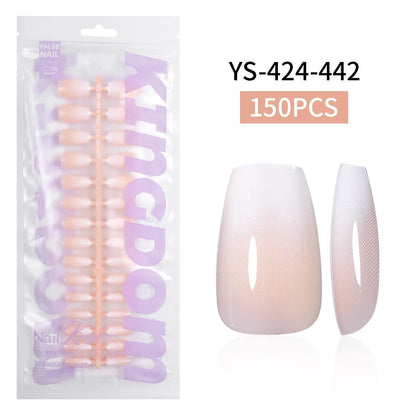 Wholesaler Private Label 150Pcs Nude Pink Gradient Fake Nails Press on Short Square Almond Ombre Press on Nails