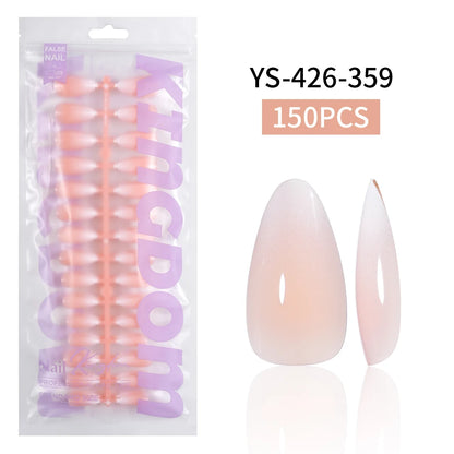 Wholesaler Private Label 150Pcs Nude Pink Gradient Fake Nails Press on Short Square Almond Ombre Press on Nails