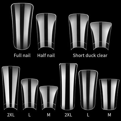 500Pcs/Box Private Label Wholesale Shaped Wide Duck Feet False Fingernails Acrylic Gel Nail Tips Extension Duck Nail Tips