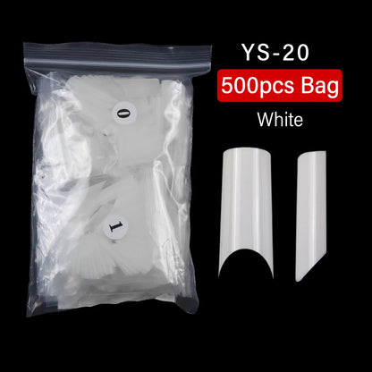 High Quality Nail Art Salon Practice Half Cover Square False Nails Tips French Acrylic False Nail Tips 500pcs Bag