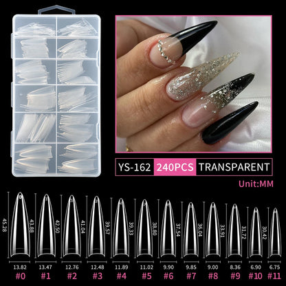 Wholesale Full Half Cover Long Stiletto Square Coffin Nails Tips Soft Gel Nail Extension Tips Nail Tips Non C Curve