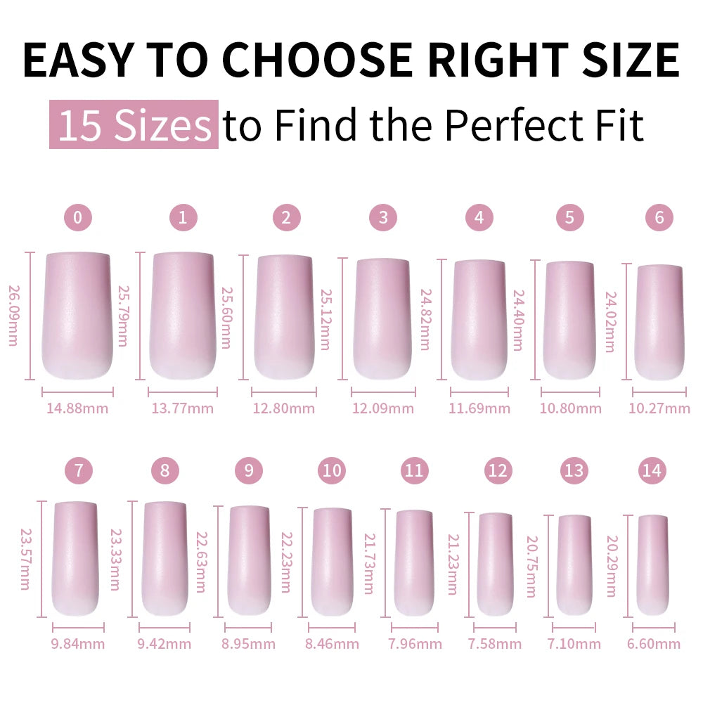 Wholesale OEM 120pcs Frosted Nude Simple Soft Gel Press on Nails 15 Size Medium Square Handmade Solid Color Matte Press on Nails