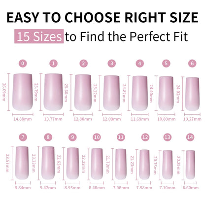 Wholesale OEM 120pcs Frosted Nude Simple Soft Gel Press on Nails 15 Size Medium Square Handmade Solid Color Matte Press on Nails