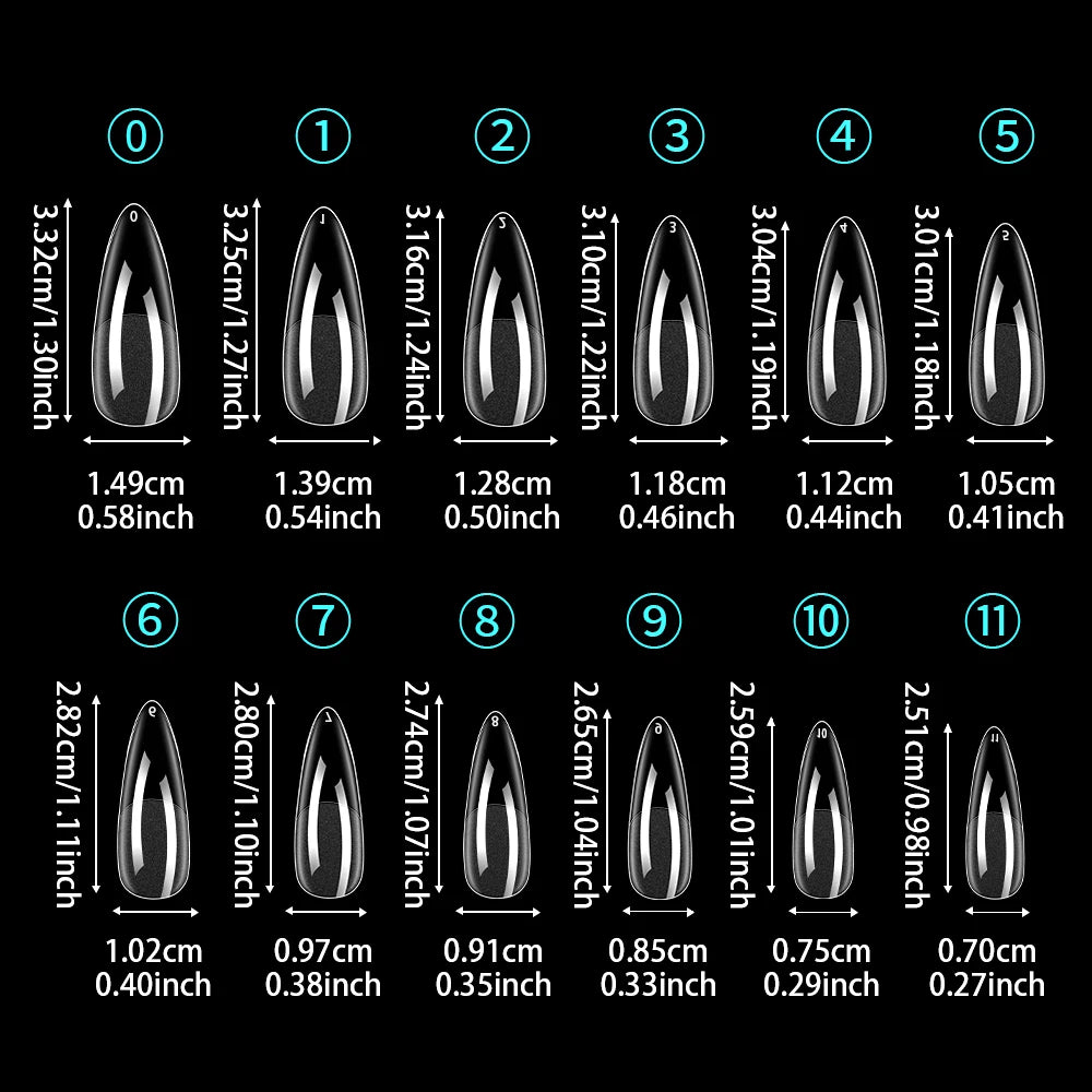 Wholesale 120pcs/bag Full Cover Manicure Clear Nail Tips Traceless Medium Stiletto Half Matte Acrylic Nail Tips for Nail Art