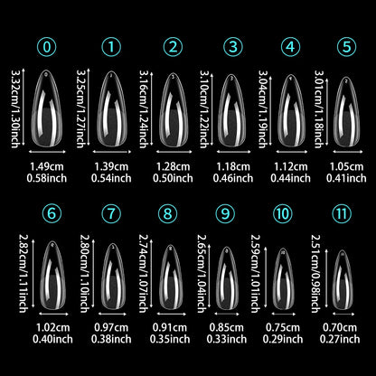 Wholesale 120pcs/bag Full Cover Manicure Clear Nail Tips Traceless Medium Stiletto Half Matte Acrylic Nail Tips for Nail Art