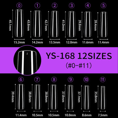 Private Label Full Cover Xxl Square Fake Nail Tips Extension Natural Transparent French Straight Tapered Square Nail Tips