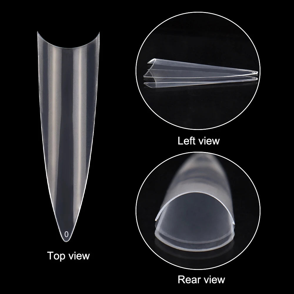 Factory OEM Wholesale 504pcs/box False Artificial Fingernails New French Long Stiletto Nail Tips