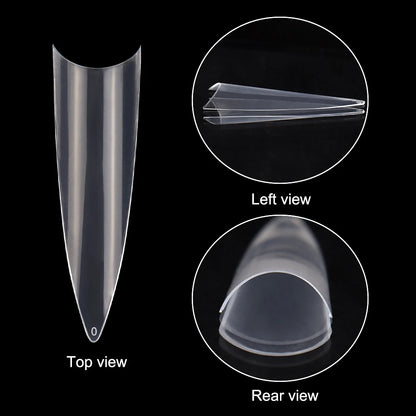 Factory OEM Wholesale 504pcs/box False Artificial Fingernails New French Long Stiletto Nail Tips