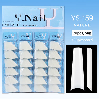 Nail Kingdom 480pcs 24Bags/Set Nail Tips Solid Color Clear Coffin/Square/Almond  Full Cover Nail Tips False Nail Wholesale