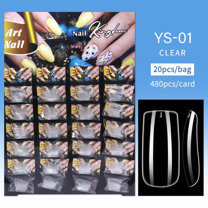 Nail Kingdom 480pcs 24Bags/Set Nail Tips Solid Color Clear Coffin/Square/Almond  Full Cover Nail Tips False Nail Wholesale