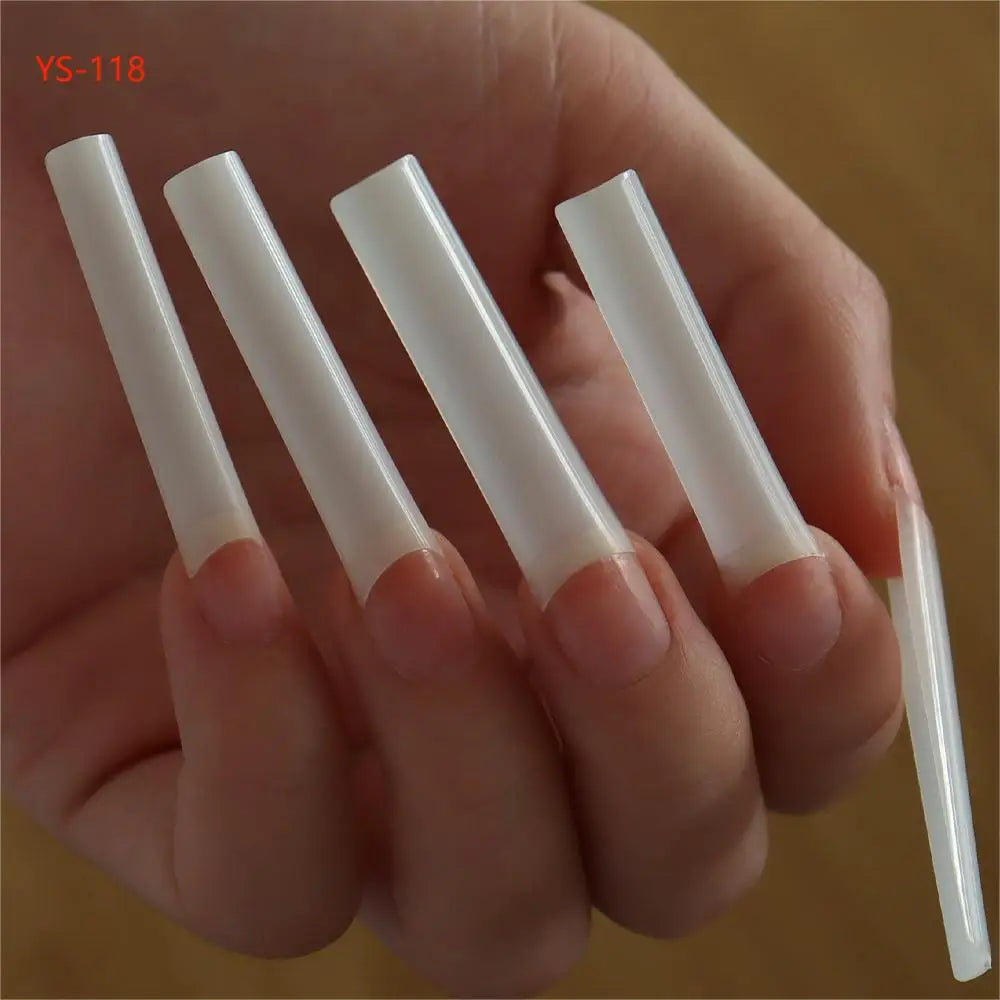 Super Long XXXL Nail Tips Clear False Nail French Non C Curve Xxl Square Stiletto Coffin Tapered Square Soft Gel Nail Tips