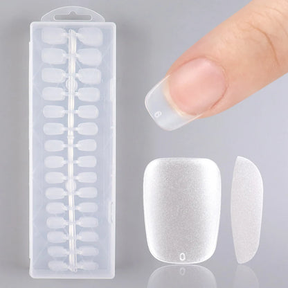 Wholesale Hot Sale Nail Salon 240 Pieces Non-Trace Nail Tip Transparent Matte Fingernail Soft Gel X Full Cover Nail Tips