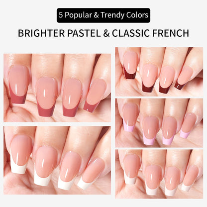 Wholesale Custom 150pcs Full Cover Square Press Acrylic Nails Art False Nails Colorful French Tips Coffin Pattern for Finger