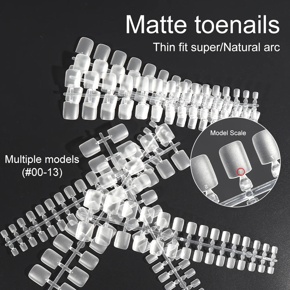 Wholesale French Matte Toenails Tips Extensions 30PCS/Strip Clear Full Cover DIY Toe Nail Salon Short Square Toe Nail Tips