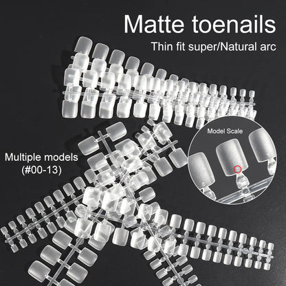 Wholesale French Matte Toenails Tips Extensions 30PCS/Strip Clear Full Cover DIY Toe Nail Salon Short Square Toe Nail Tips