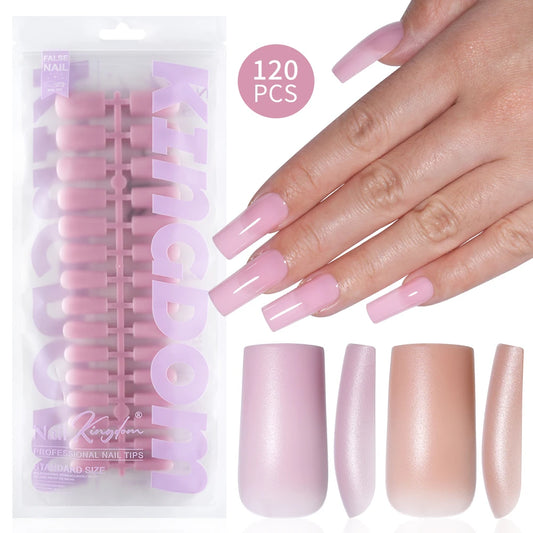 Wholesale OEM 120pcs Frosted Nude Simple Soft Gel Press on Nails 15 Size Medium Square Handmade Solid Color Matte Press on Nails