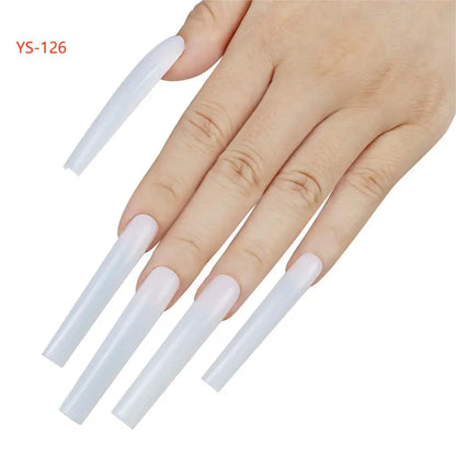Super Long XXXL Nail Tips Clear False Nail French Non C Curve Xxl Square Stiletto Coffin Tapered Square Soft Gel Nail Tips