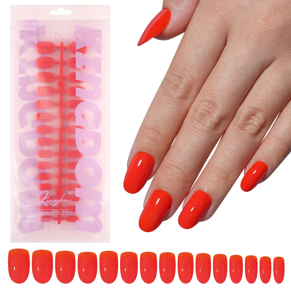 Factory Wholesale 120pcs Purple Pink White Red French Short Nails Reusable Solid Color Press on Nails for Women False Nails