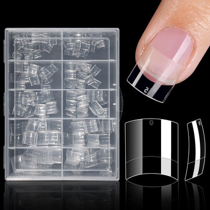 Wholesale 240/500Pcs Acrylic False Nail Manicure Traceless French Clear Half Cover Short Square Nail Tips for Nail Art Salon