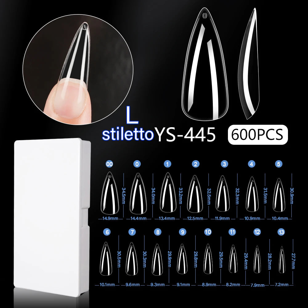 New Soft Gel X 600 Pcs 15sizes Nails No C Curve Full Cover Acrylic Nail Tips  Wholesale Almond Square Coffin Suppliers Nail Tips