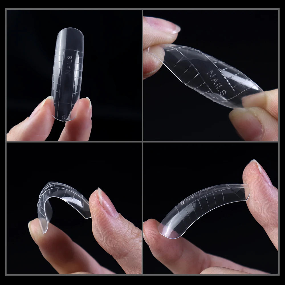 Wholesale 120pcs Russian Almond Dual Forms 26 Styles Quick Building Nail Model Extension Oval Stiletto Coffin Plastic Nail Forms