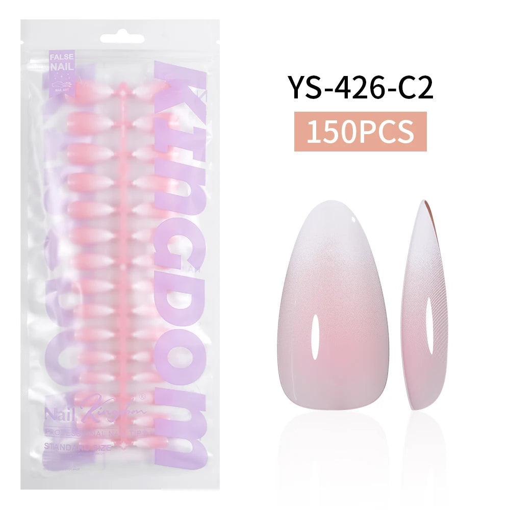 Wholesaler Private Label 150Pcs Nude Pink Gradient Fake Nails Press on Short Square Almond Ombre Press on Nails