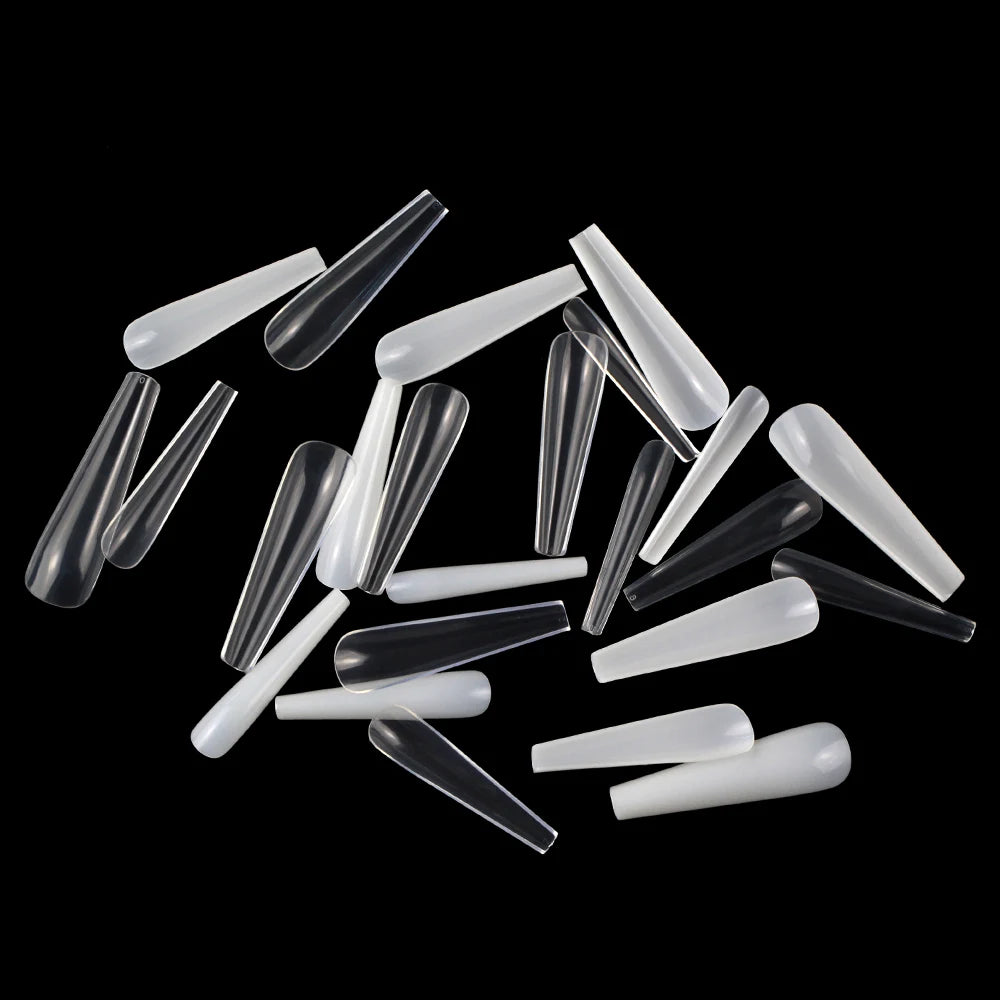 Nail Supplier 360pcs/Bag Plastic French Style Artificial Fingernails Long Coffin and Long Ballet Nail Tips