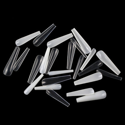 Nail Supplier 360pcs/Bag Plastic French Style Artificial Fingernails Long Coffin and Long Ballet Nail Tips