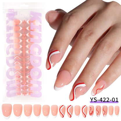 Wholesale OEM 120pcs French Reusable False Nails Ballet Designer Glitter Silver Handmade French Soft Gel Press on Nails Set