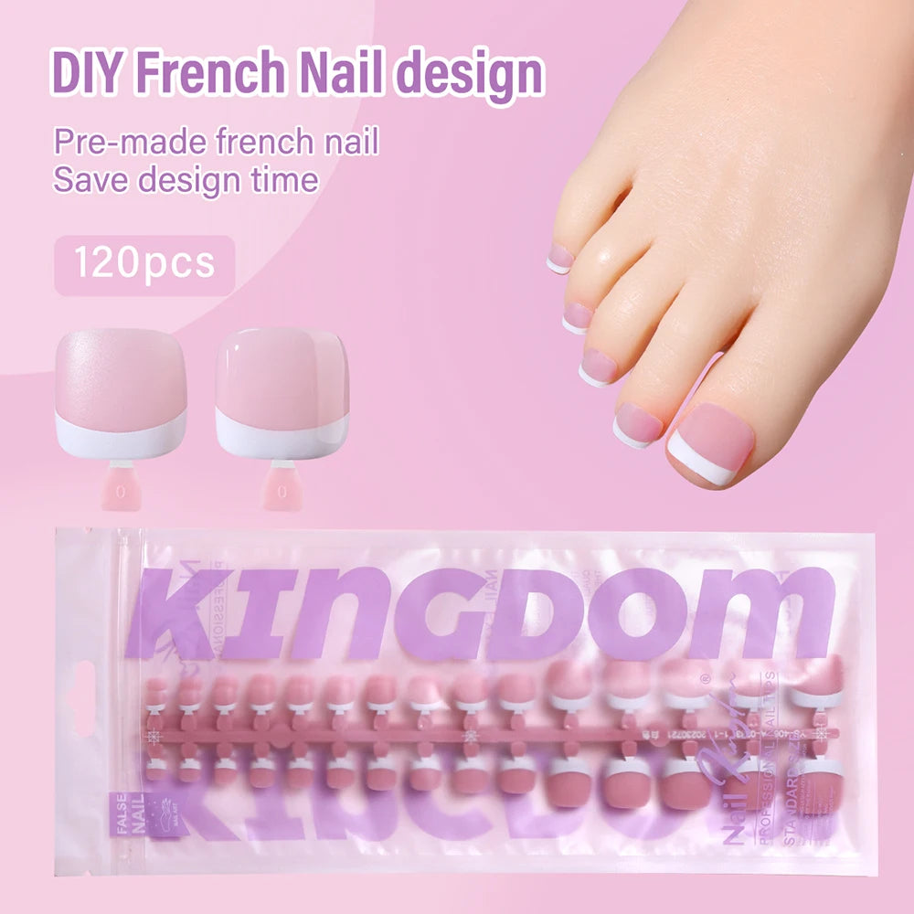 150pcs Wholesale Press on Gel Nails French White Black Tips Private Label Almond Square Coffin French Press on Nails Strip