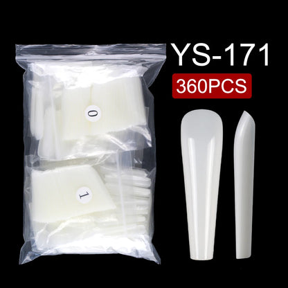 Nail Supplier 360pcs/Bag Plastic French Style Artificial Fingernails Long Coffin and Long Ballet Nail Tips