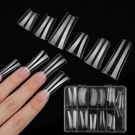 500Pcs/Box Private Label Wholesale Shaped Wide Duck Feet False Fingernails Acrylic Gel Nail Tips Extension Duck Nail Tips