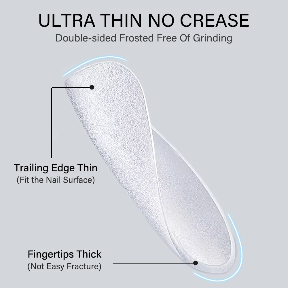 Wholesale Hot Sale Nail Salon 240 Pieces Non-Trace Nail Tip Transparent Matte Fingernail Soft Gel X Full Cover Nail Tips