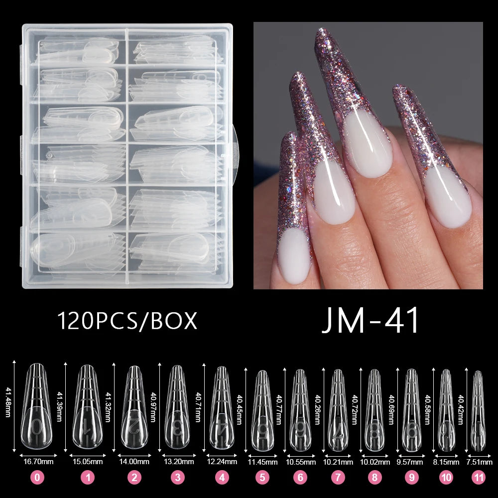 OEM ODM Quick Building Mold Nail Tool 120Pcs Extension Form Tips Pink French Silicone Molds Plastic Dual Form Nail Tips