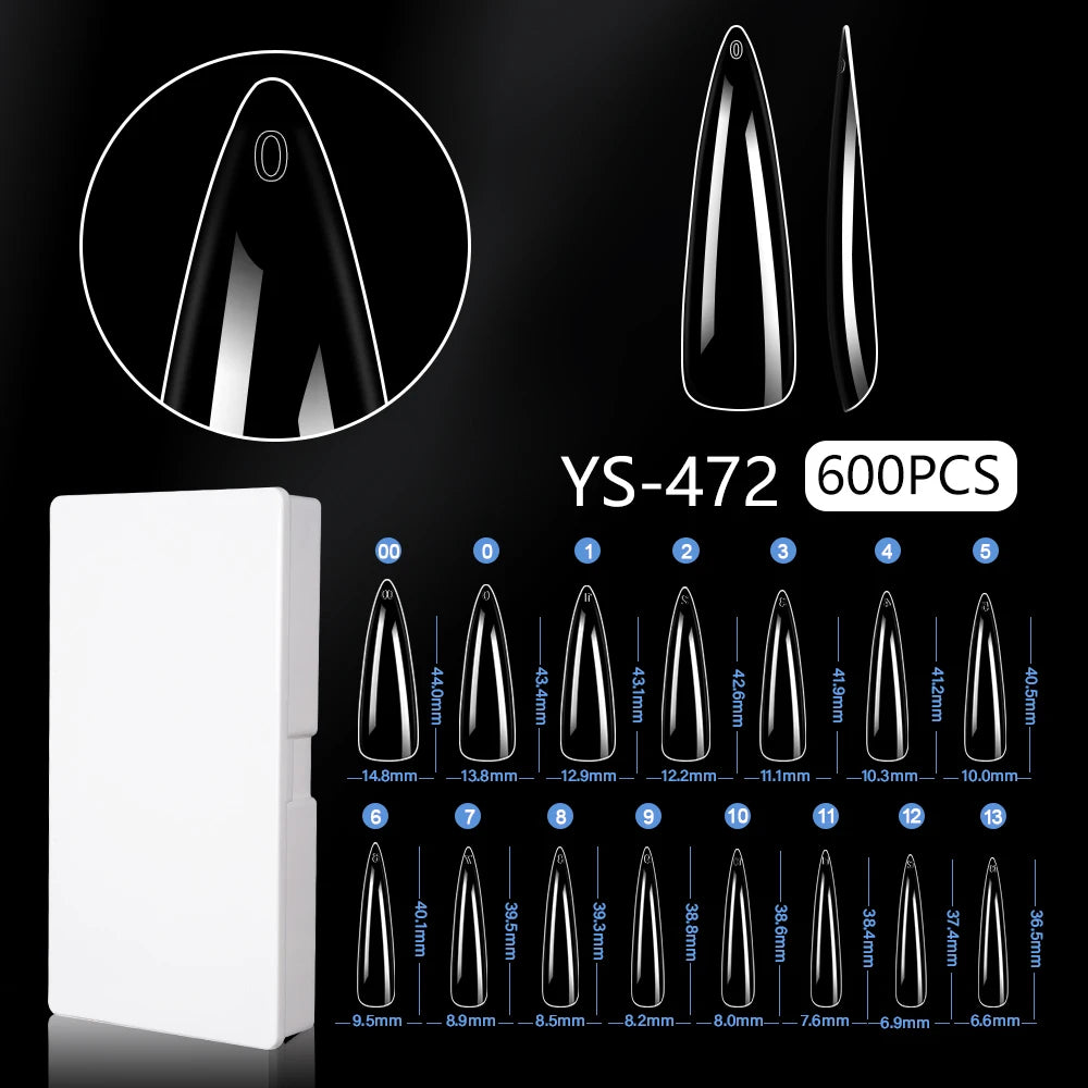 New Soft Gel X 600 Pcs 15sizes Nails No C Curve Full Cover Acrylic Nail Tips  Wholesale Almond Square Coffin Suppliers Nail Tips