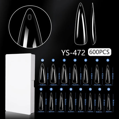 New Soft Gel X 600 Pcs 15sizes Nails No C Curve Full Cover Acrylic Nail Tips  Wholesale Almond Square Coffin Suppliers Nail Tips