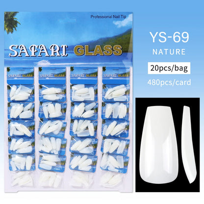 Nail Kingdom 480pcs 24Bags/Set Nail Tips Solid Color Clear Coffin/Square/Almond  Full Cover Nail Tips False Nail Wholesale