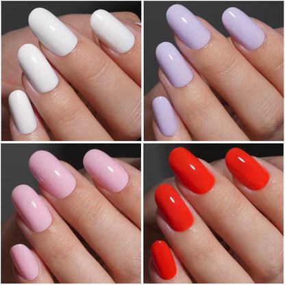 Factory Wholesale 120pcs Purple Pink White Red French Short Nails Reusable Solid Color Press on Nails for Women False Nails