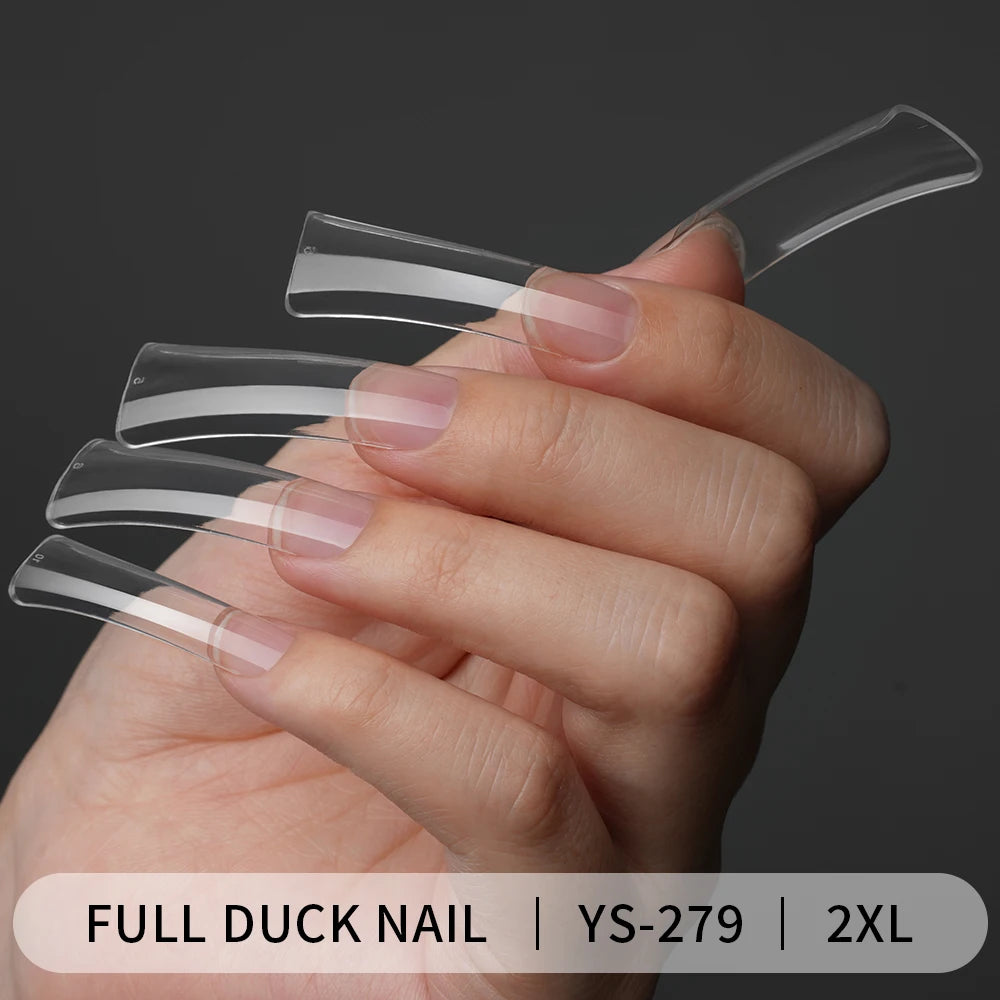 500Pcs/Box Private Label Wholesale Shaped Wide Duck Feet False Fingernails Acrylic Gel Nail Tips Extension Duck Nail Tips